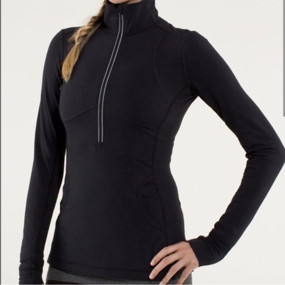 Lululemon Lace Star Runner Pullover Top Size 12 Black - Picture 2 of 13